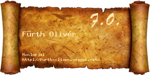 Fürth Olivér névjegykártya